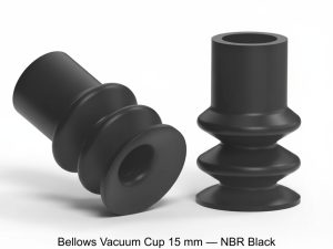 Bellows Vacuum Cup 15 mm NBR Black for EOAT Systems