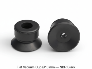 Flat Vacuum Cup Ø10 mm NBR Black for EOAT Systems